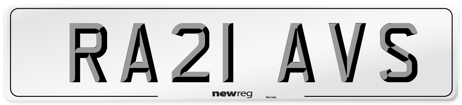 RA21 AVS Number Plate from New Reg